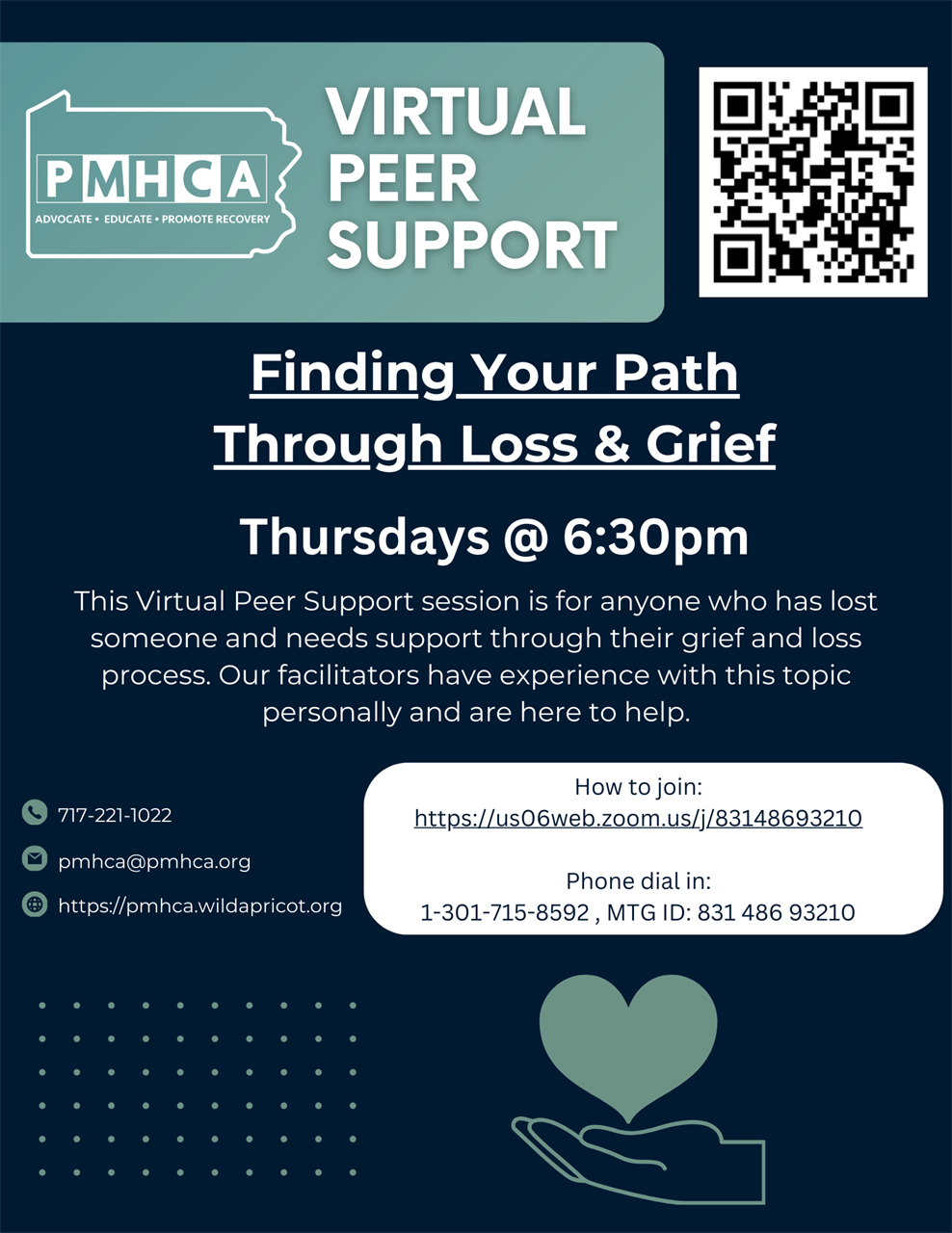 Flyer for the Finding Your Path virtual support group